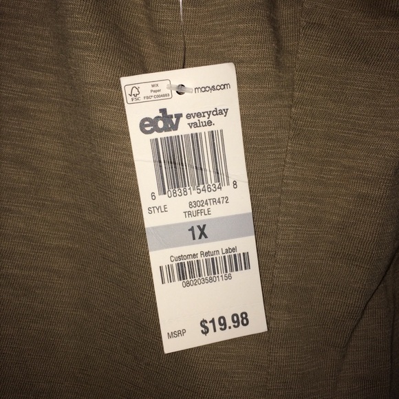 NWT Macy’s Plus Size Shirt - Picture 6 of 6